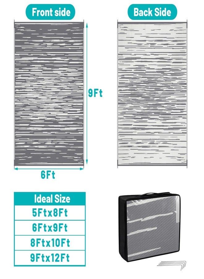 هيبي سجادة خارجية من هيبي، مقاومة للماء، مقاس 6 × 9 أقدام، مناسبة للباحات، قابلة للاستخدام على الوجهين، مصنوعة من القش البلاستيكي، سجادة تخييم، سجاد داخلي وخارجي، حصائر للباحات، مناسبة للعربات المتنقلة، النزهات، الحدائق الخلفية، الشرفات، البلكونات، والباحات الخارجية. - Image 3