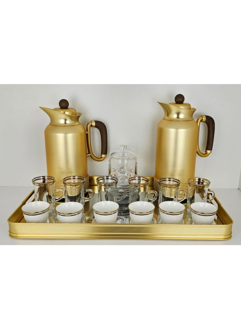 رادین طقم تقديم شاي وقهوة مكون من 22 قطعة، مجموعة كاملة للمنزل والمكتب وهدايا الزفاف - Image 3