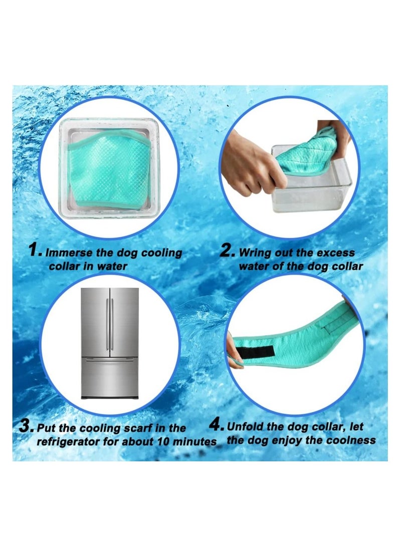 KASTWAVE Dog Cooling Collar, Green Pet Summer Cooling Collar Soft Adjustable Pets Cooling Ice Pad Heatstroke Prevention - Image 4