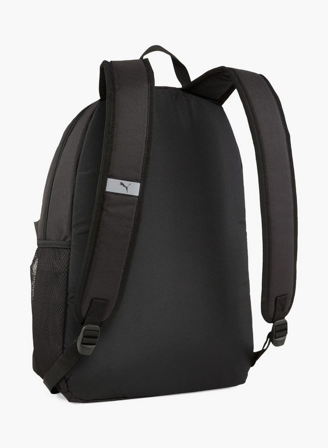 PUMA Logo Print School Backpack with Adjustable Straps and Zip Closure  - Image 3