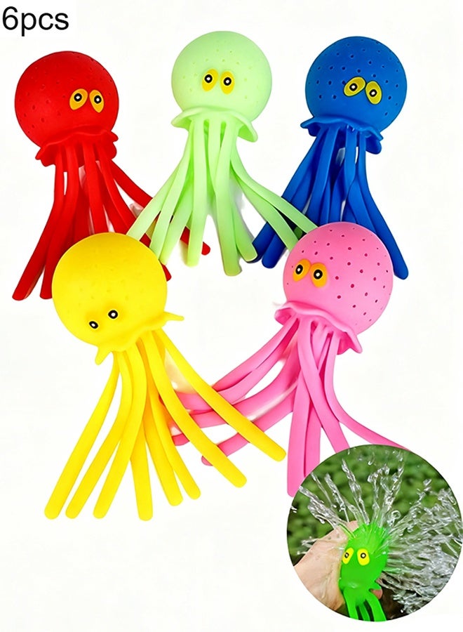 هابي دي لعبة دلو الاستحمام بأشكال أخطبوط 5 قطع، ألعاب مائية لبرك الاستحمام للأطفال، ألعاب طاولة المياه، كرات انفجار المياه للأطفال، ألعاب استحمام للسباحة في الصيف، ألعاب بركة للأطفال من سن 3 إلى 8 سنوات - Image 1