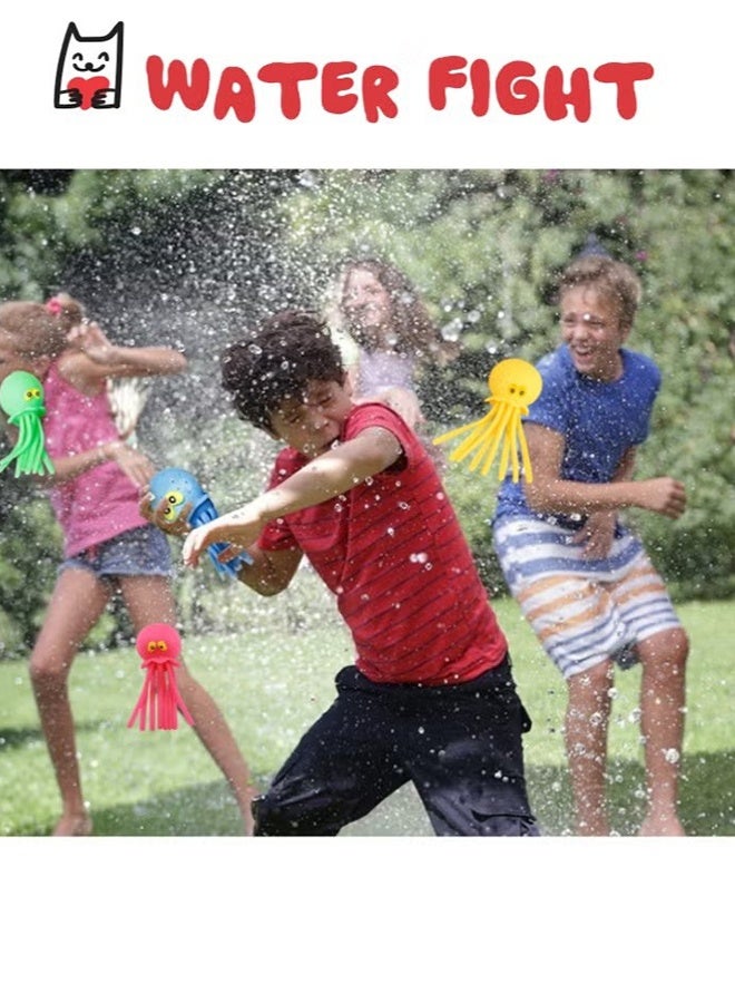 هابي دي لعبة دلو الاستحمام بأشكال أخطبوط 5 قطع، ألعاب مائية لبرك الاستحمام للأطفال، ألعاب طاولة المياه، كرات انفجار المياه للأطفال، ألعاب استحمام للسباحة في الصيف، ألعاب بركة للأطفال من سن 3 إلى 8 سنوات - Image 3