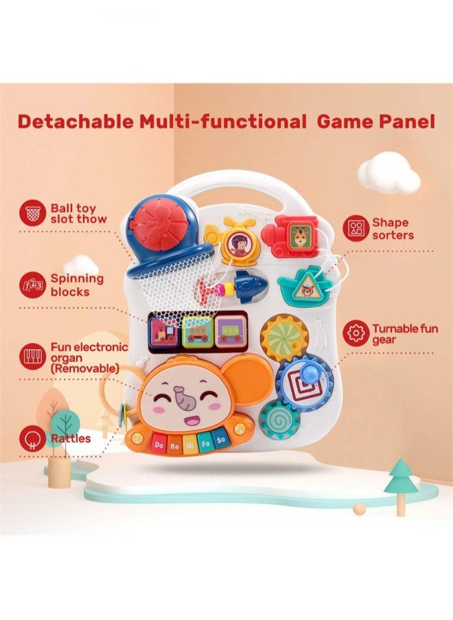 2-In-1 Multifunctional Sit-To-Stand Early Educational Child Activity Center Learning Baby Walker With Removable Play Panel, Music Learning Toy