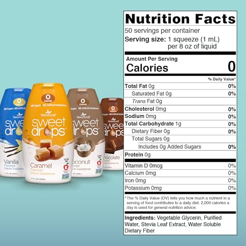 SweetLeaf Sweet Drops - Flavored Stevia Liquid Sweetener, Stevia Extract, Zero Calories, Gluten Free, Keto Friendly, Non GMO, Natural Flavor, Sugar Alternative - Variety Pack, 1.7 Fl Oz (Pack of 4) - Image 2