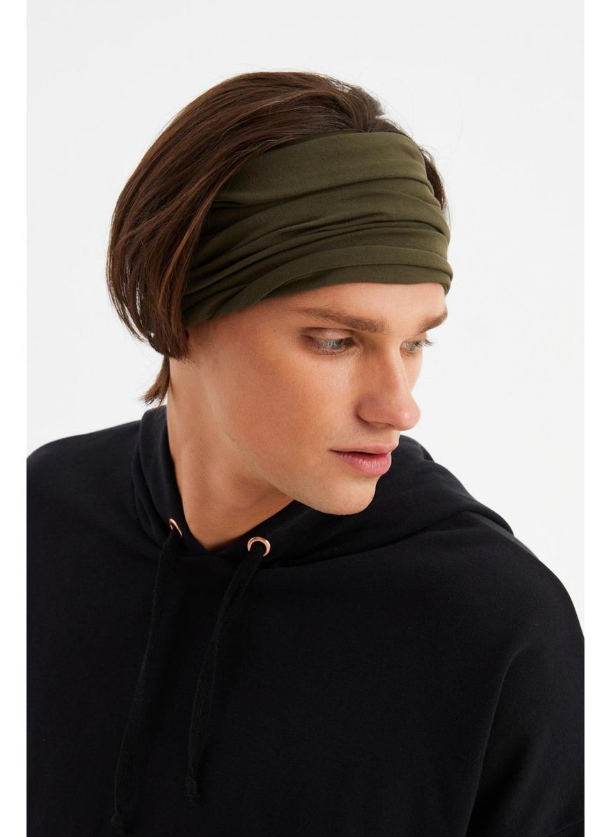 Butikgiz KHAKI Men's 4-function Protective Cotton, Flexible, Anti-Sweat, Bandana, Neck Collar, Buff, Mask  - Image 1