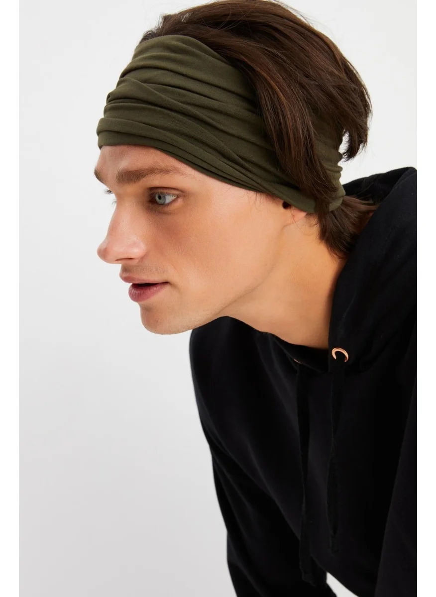 Butikgiz KHAKI Men's 4-function Protective Cotton, Flexible, Anti-Sweat, Bandana, Neck Collar, Buff, Mask