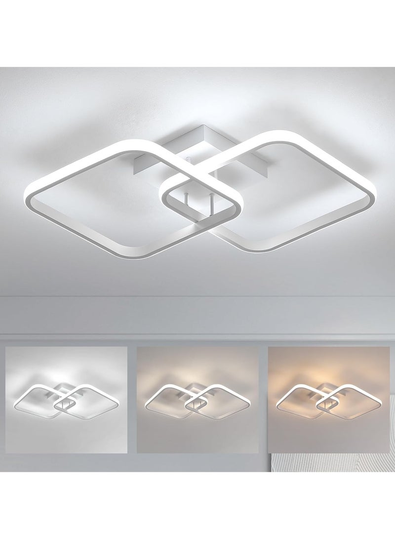 24cm Dimmable LED Flush Mount Ceiling Light Fixture, 22W 3000K/4500K/6000K Light Color Adjustable, Square Modern Ceiling Lamp  - Image 1