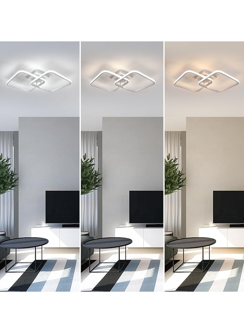 24cm Dimmable LED Flush Mount Ceiling Light Fixture, 22W 3000K/4500K/6000K Light Color Adjustable, Square Modern Ceiling Lamp  - Image 4