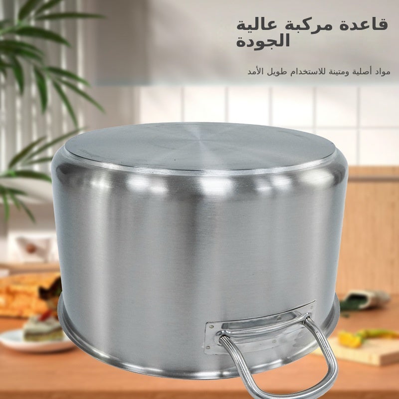 جالاكس قدر طبخ بقاعدة مزدوجة من الستانلس ستيل بأذنين، موديل SS201 قصير، سعة 3.6 لتر+، متعدد الاستخدامات لجميع المواقد - Image 2