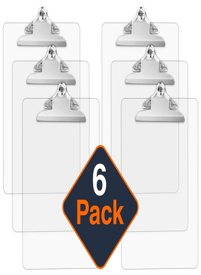 Office Solutions Direct Plastic Transparent Clipboards (Set of 6) Multi Pack Clipboard | Strong 12.5 x 9 Inch | Holds 100 Sheets! Acrylic Clipboards with Big Clips | School Supplies for Kids, Teachers, College Students - Image 2