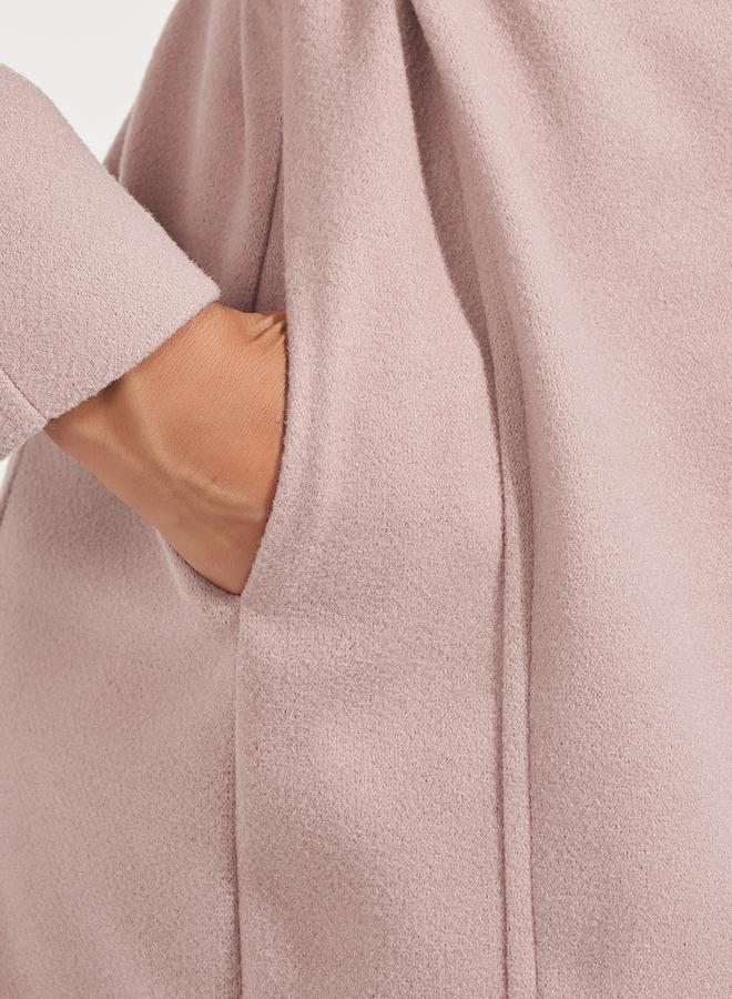Styli Regular Fit Wool Like Belted Coat with Notch Lapel - Image 4