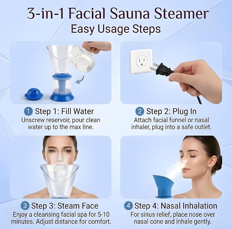 MCP Steam 3 in 1 Vaporizer,Steamer for cough and cold kids steam nose inhaler and facial vaporizer (White) - Image 2