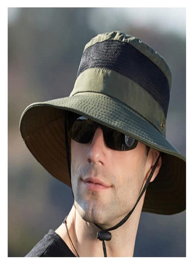 Niue Outdoor Fishing Hat Sun Protection Hat Mountaineering Hat Fisherman Hat Big Brim Hat Breathable Sun Protection Hat Foldable for Unisex (Black) - Image 4