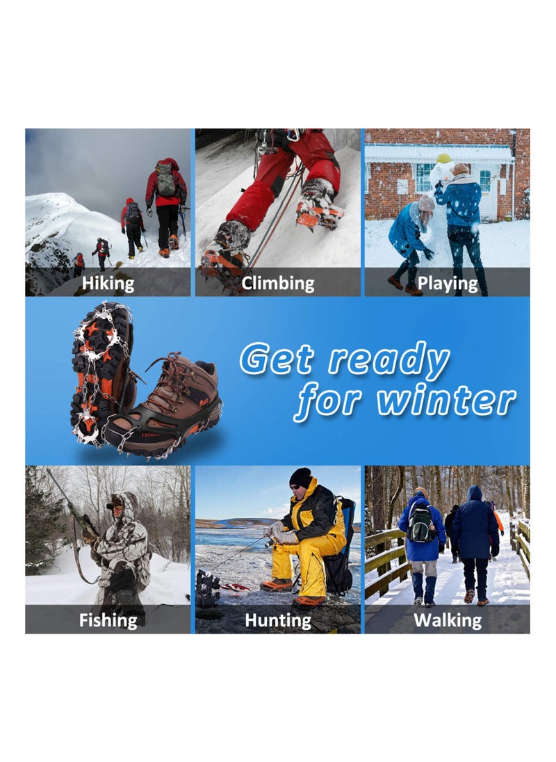 Generic - Non-Slip Ice Traction Cleats with 19 Stainless Steel Spikes for Shoes, Ideal for Walking, Jogging, Climbing, Hiking, and Mountaineering in Snow and Ice Conditions. - Image 1