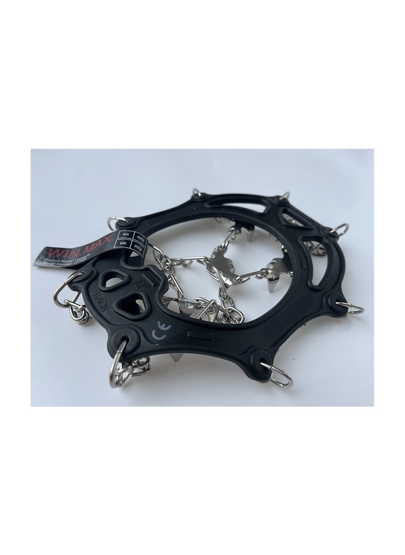 Generic - Non-Slip Ice Traction Cleats with 19 Stainless Steel Spikes for Shoes, Ideal for Walking, Jogging, Climbing, Hiking, and Mountaineering in Snow and Ice Conditions. - Image 1