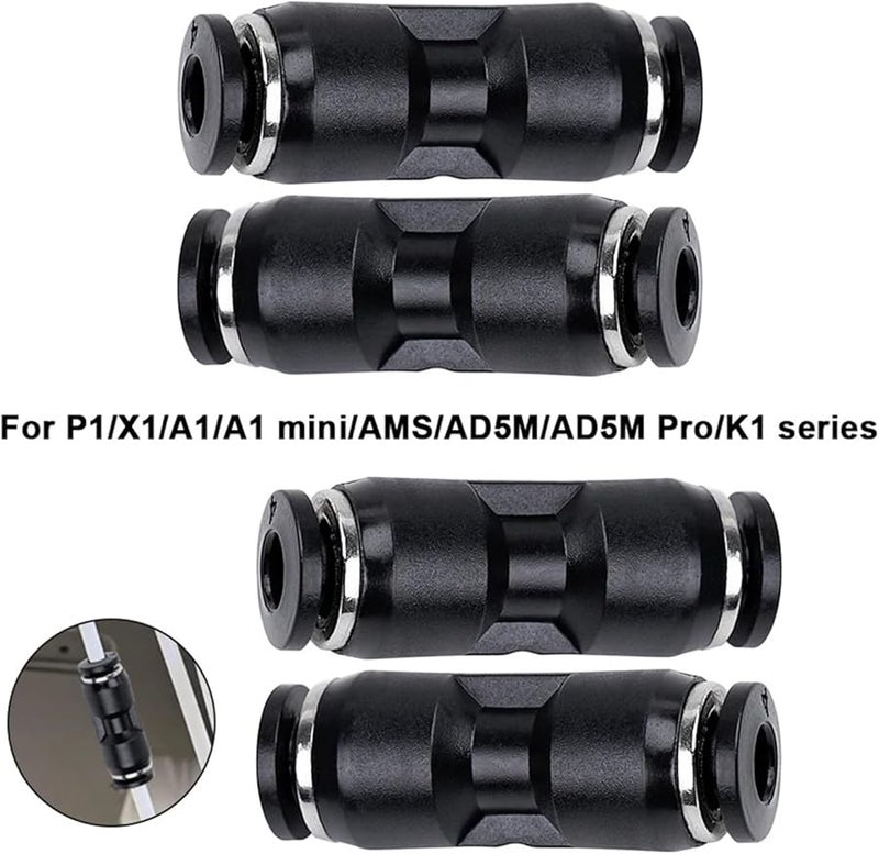 5pcs PTFE Feed Pipe Extension Joint Connector For P1 X1 A1 AMS AD5M K1 Series 3D Printers - Image 3