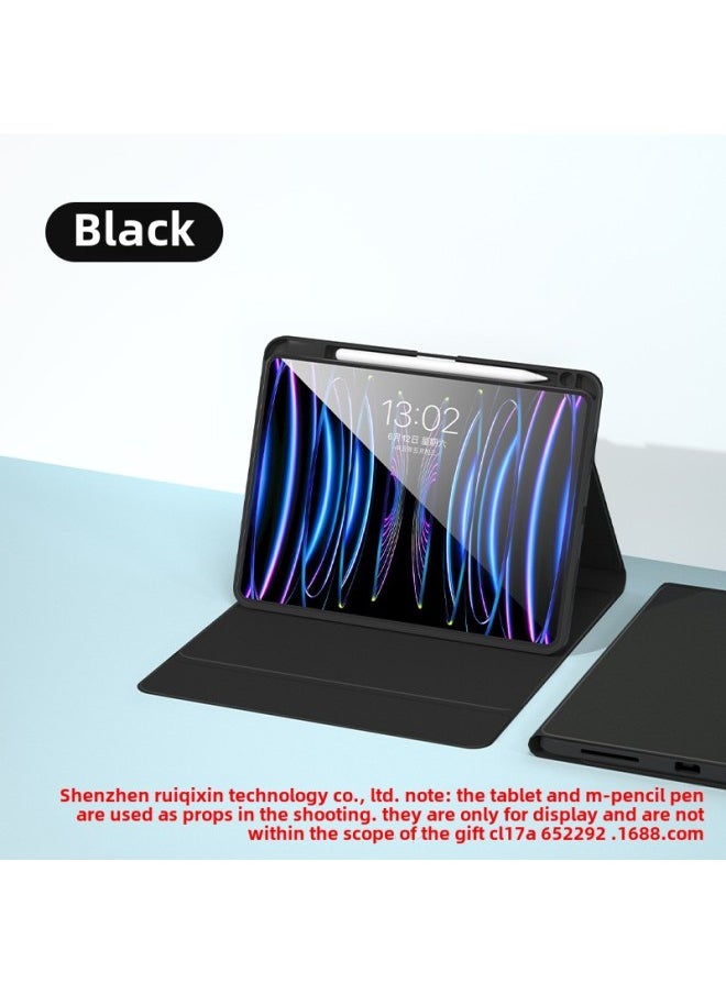 Generic Bluetooth Keyboard Case For Air5 Tablet 9.7 Silicone Anti-fall Pro11 Upper Pen Slot Ipad9 Protective Cover-Color:Black ]-Applicable Model:2018/2020/2021/2022ipad Pro11  - Image 1