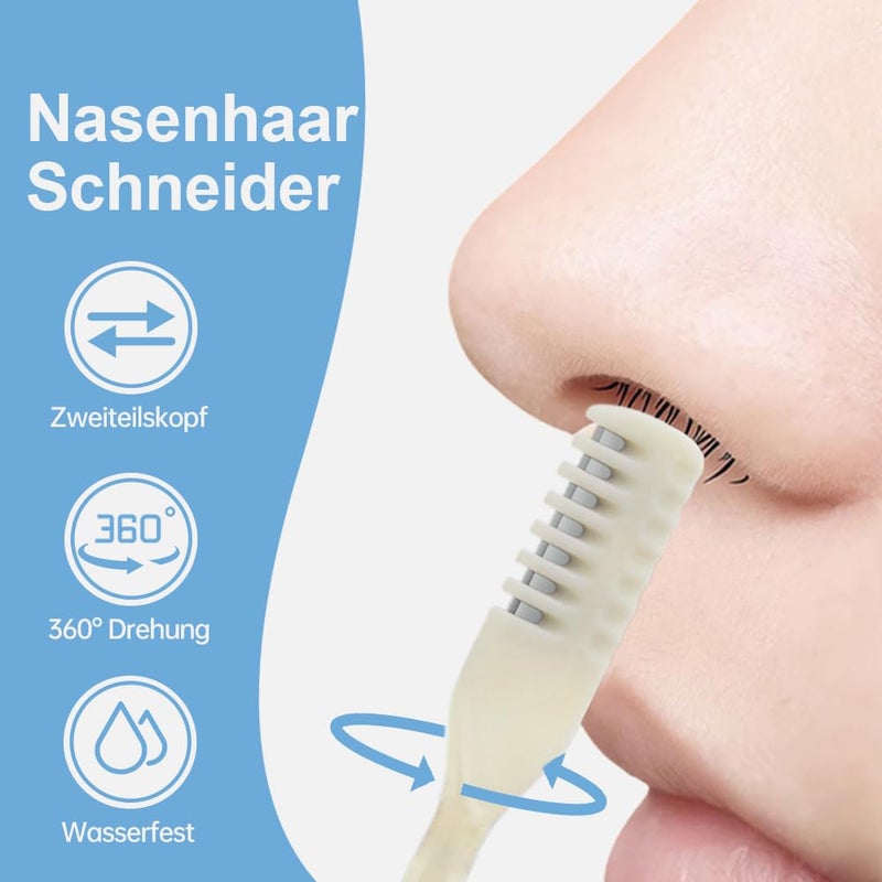 Green 2 In 1 Manual Nose Hair Trimmer With 360 Rotation And Storage Box For Men And Women - Image 4