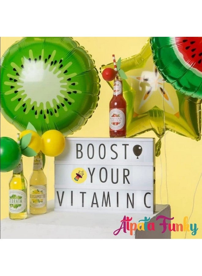 Atpata Funky 6pcs. Fruit Shape Foil Balloons Combo: Round Kiwi, Star Kiwi, Orange, and Watermelon Foil Balloons - Perfect for Summer Pool Aloha Tropical Parties and Celebrations - Image 4