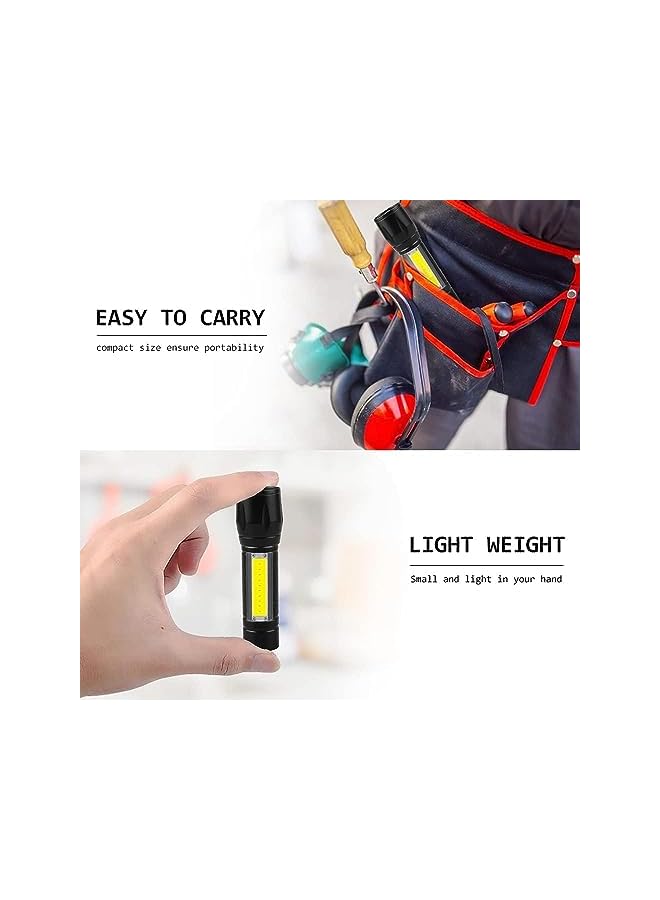 promass Handheld Torch, Rechargeable LED Flashlight, Portable Mini Torch Waterproof Handheld Torch for Camping Outdoor Emergency and Daily Use 2 Pcs - Image 5