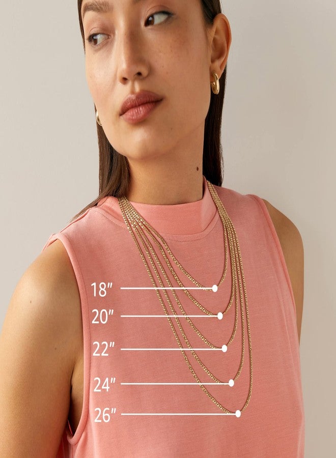 PAVOI Italian Solid 925 Sterling Silver, 22K Gold Plated Chain Necklaces | Snake, Square Box, Cable, Super Flex Curb, Miami Cuban and Rope Diamond-Cut Herringbone Necklace for Women and Men | MADE IN - Image 2