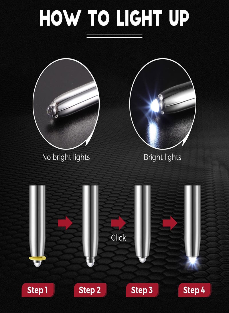 SYOSI Stylus Pen for Touchscreen Devices, 5 Pcs Multi-Function Capacitive Pen With LED Flashlight, Ballpoint Pen 1.0 mm Black Ink Metal Pen Stylus Pen for Touch Screens, 3 In 1 Stylus Ballpoint Pen - Image 4