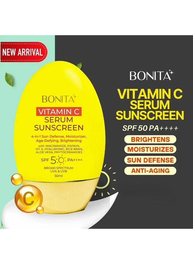Bonita بونيتا واقي شمس فيتامين سي للوجه SPF50 PA++++ حماية واسعة النطاق UVA UVB 50 مل - Image 2