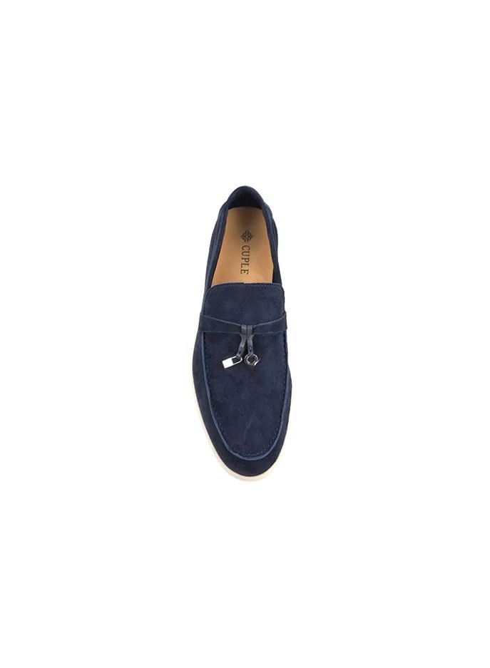 Cuple Navy Women's Suede Leather Flat Shoes Cuple for Women | Best Price UAE