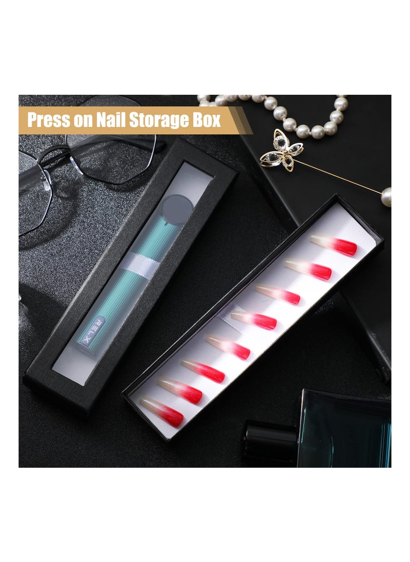 SYOSI - 8PCS Pen Gift Box Empty Cases, Clear Lid Pen Presentation Box Display Box Jewelry Gift Present Cases Empty Pen Cases with Clear Lid for Business Birthday Souvenir Office Supplies (Black) - Image 1
