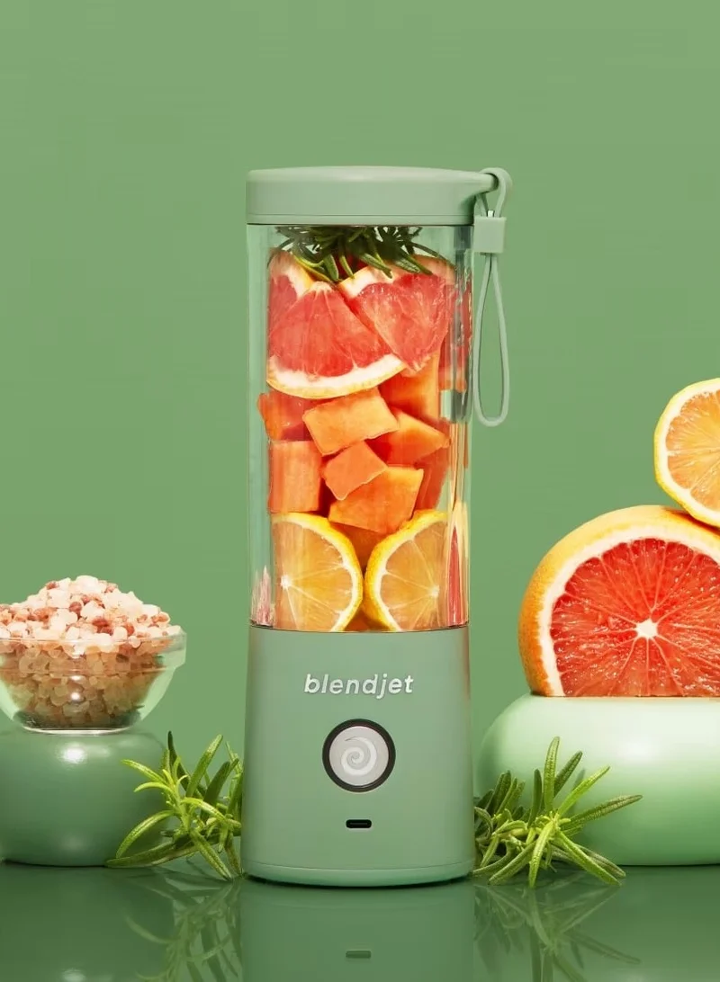 بليندجيت V2 Portable Blender Smoothie Maker, Personal Blender, Fruit Blender, Leak Proof Juicer, BPA-Free 475ml 200W Sports Bottle, USB-C Rechargeable, Ice Crusher with Stainless Steel Blades - Seaglass