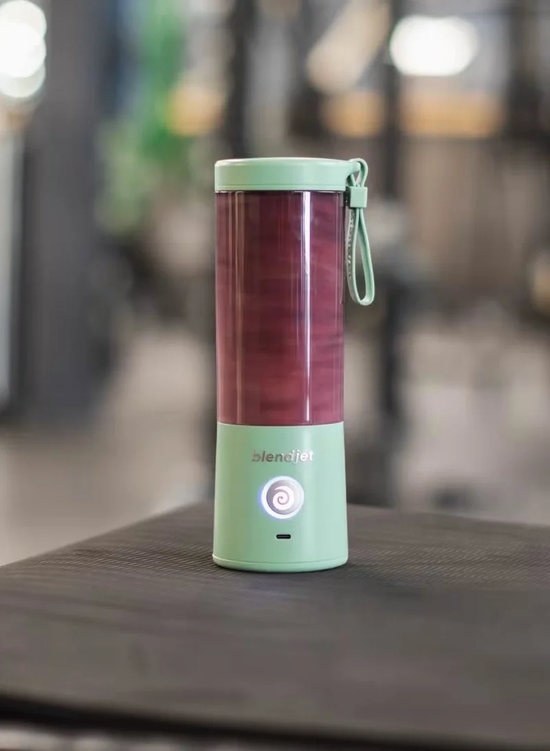 بليندجيت V2 Portable Blender Smoothie Maker, Personal Blender, Fruit Blender, Leak Proof Juicer, BPA-Free 475ml 200W Sports Bottle, USB-C Rechargeable, Ice Crusher with Stainless Steel Blades - Seaglass