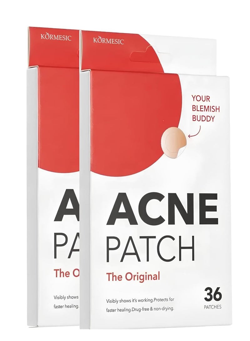 Kormesic رقع امتصاص حب الشباب  من كورميسيك، ستيكرات لاصقة غير مرئية مع حمض الساليسيليك لمعالجة البقع الواضحة وازالة العيوب الاصلية بمقاسين،... - Image 2
