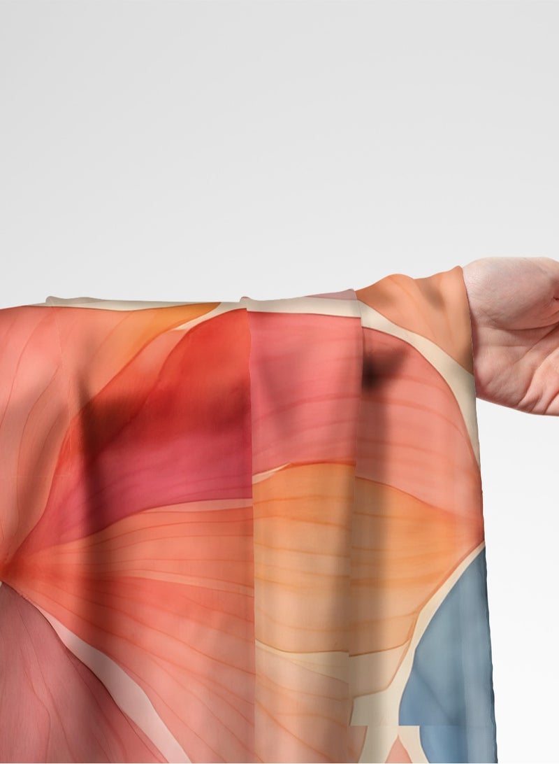 فيلاتو Ø¬Ù„Ø§Ø¨ÙŠØ© Ù…Ø®ÙˆÙŠØ± Ù…Ù† Ù‚Ù…Ø§Ø´ Ø­Ø±ÙŠØ± Ø§Ù„Ù„ÙŠÙ„ Ø¹Ø±Ø§Ù…Ù†ÙŠ Ø¨Ø§Ù„ÙŠØ§Ø±Ø¯Ø©ØŒ Ù†Ù‚Ø´Ø© Ø²Ù‡ÙˆØ± ÙˆØ±Ø¯ÙŠØ© Ø¨Ø±ØªÙ‚Ø§Ù„ÙŠØ©ØŒ Ø®ÙŠØ§Ø·Ø©ØŒ Ø¹Ø±Ø¶ 58 Ø¨ÙˆØµØ© - Image 1