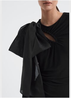 REISS Cut Out Bow Detail Dress  - Image 3