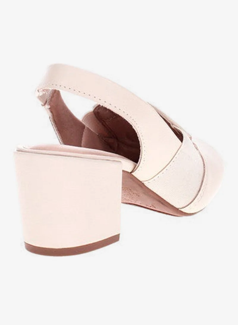 Modare Cream Mid Heels Sandals for Women – Sling Back Heel Sandals for Girls with Ankle Strap for Women | Best Price UAE