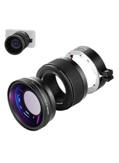 Neewer NEEWER Wide Angle Lens Compatible with Sony ZV1 Camera, 2 in 1 18mm HD Wide Angle & 10x Macro Additional Lens with Extension Tube, Bayonet Mount Lens Adapter, Cleaning Cloth (Black Frame)  - Image 1