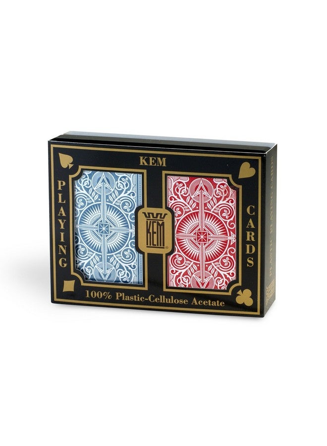 KEM كروت لعب كيم السهم الأحمر والأزرق بحجم الجسر فهرس عملاق ارتفاع: 3.63" ، عرض: 2.38" ، عمق: 0.69 - Image 1