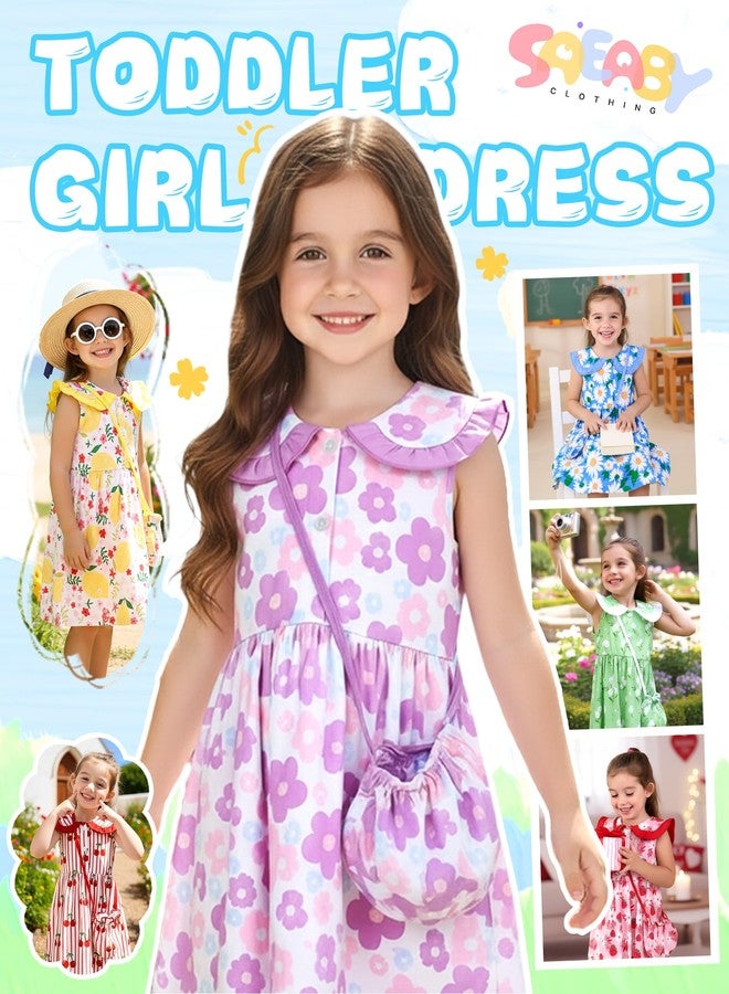 Saeaby Toddler Dress for Girls Clothes Summer Outfit Ruffle Short Sleeve Flower Dresses School Fairy Boho Sundress Baby Girl 18-24 Month Girl Clothing - Image 2