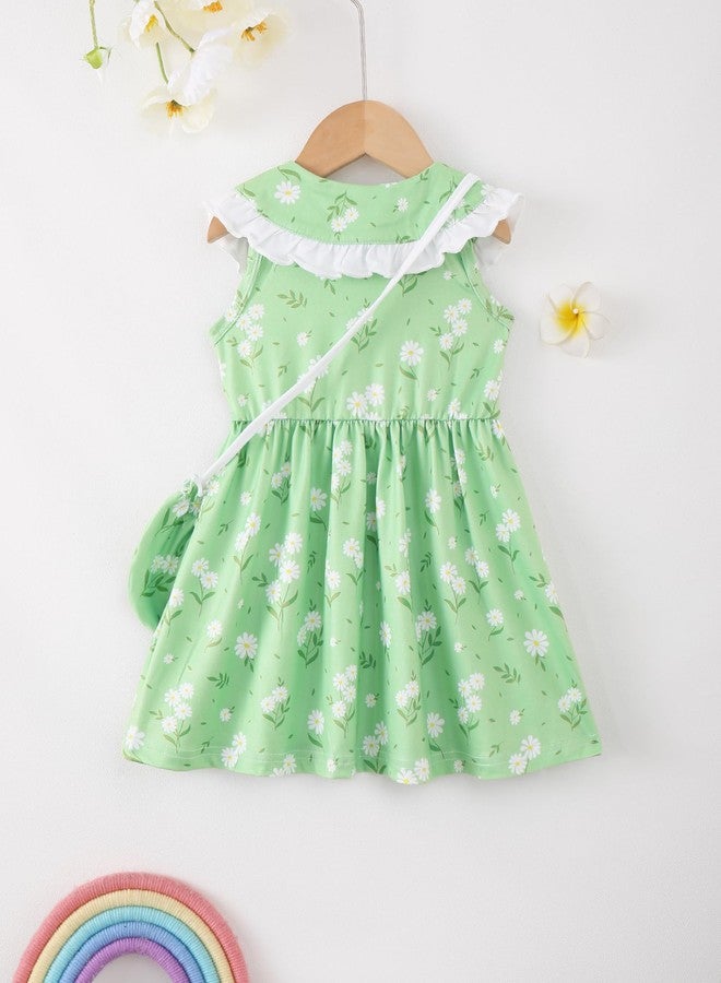 Saeaby Toddler Dress for Girls Clothes Summer Outfit Ruffle Short Sleeve Flower Dresses School Fairy Boho Sundress Baby Girl 18-24 Month Girl Clothing - Image 5
