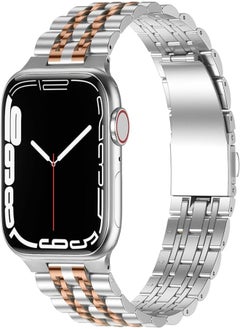 Anlinser Metal Strap Compatible with Apple Watch Straps 45mm 44mm 42mm 41mm 40mm 38mm, Adjustable Stainless Steel Replacement Band for iWatch Series 7/6/5/4/3/2/1,SE