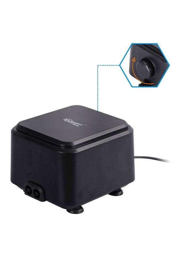 hygger Small Quietest Aquarium Air Pump, Adjustable Oxygen Pump 2 Air Outlets Ultra Silent Powerful Aerator Pump 160GPH 5W - Image 1