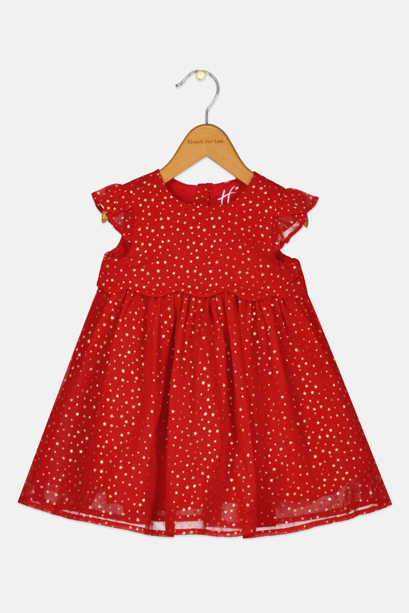 Hamleys Toddlers Girl Allover Print Dress, Red - Image 2