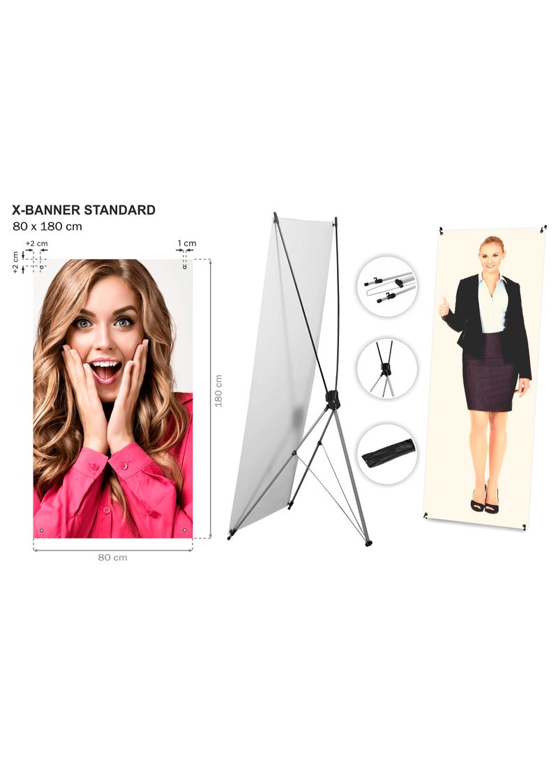 اب تو ديت  ستاند X-Banner مقاس 80×180 سم   حامل بوسترات إعلانية وخفيف الوزن للمعارض، المؤتمرات، المحلات والمطاعم - Image 2
