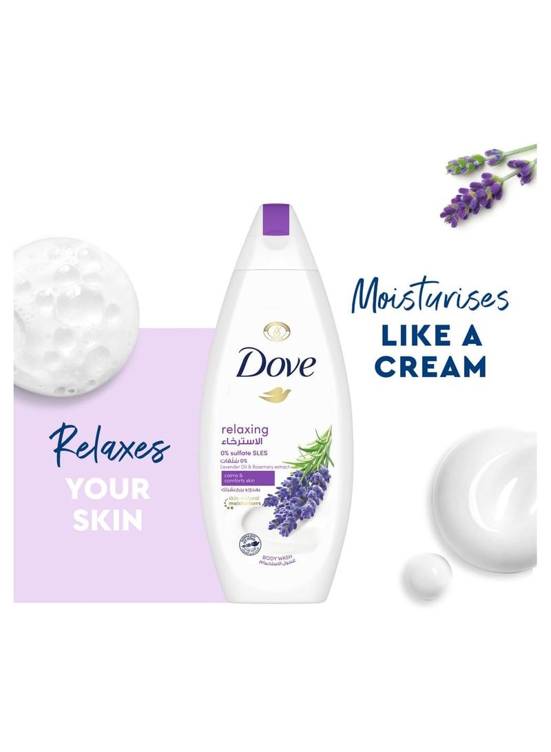 دوف غسول ملطف للجسم من دوف بتقنية مزيج التجديد وزيت اللافندر ومستخلص اكليل الجبل، مع ¼ كريم مرطب، سعة 500 مل - Image 3