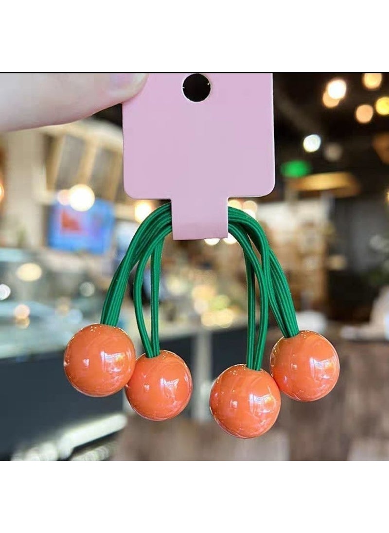 Generic Korean Kids Candy Color Hair Ties Elastic Ponytail Bands One orange 