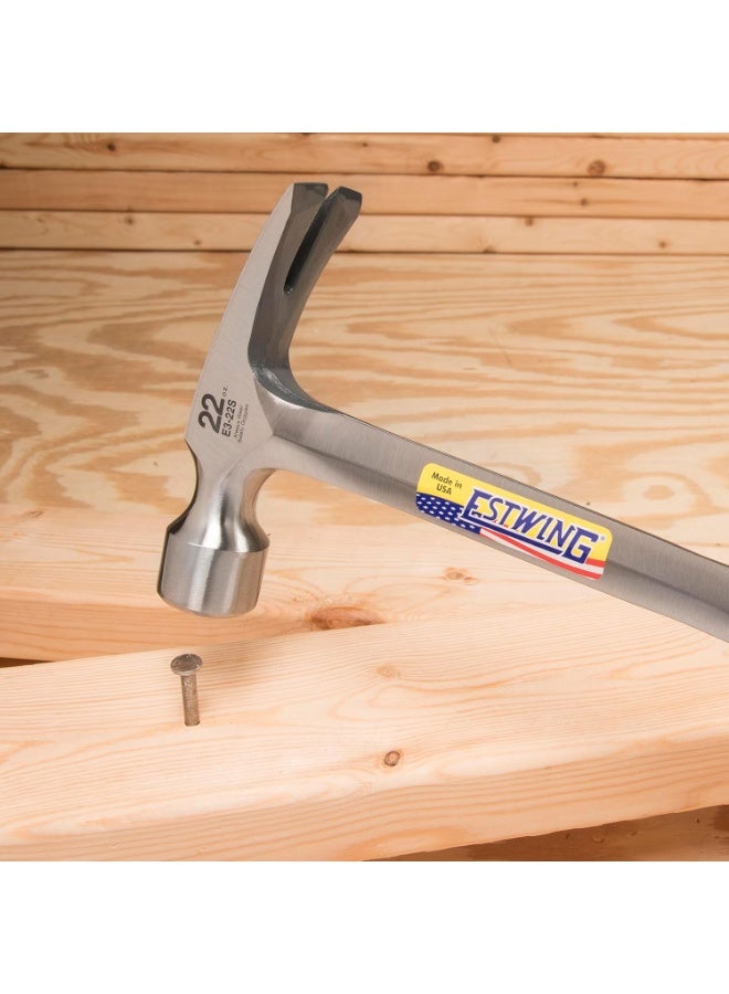 Estwing ESTWING Framing Hammer - 22 oz Long Handle Straight Rip Claw with Smooth Face & Shock Reduction Grip - E3-22S  - Image 5