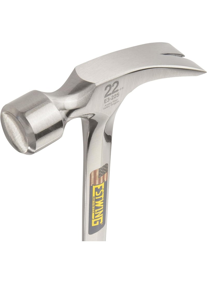 Estwing ESTWING Framing Hammer - 22 oz Long Handle Straight Rip Claw with Smooth Face & Shock Reduction Grip - E3-22S  - Image 4