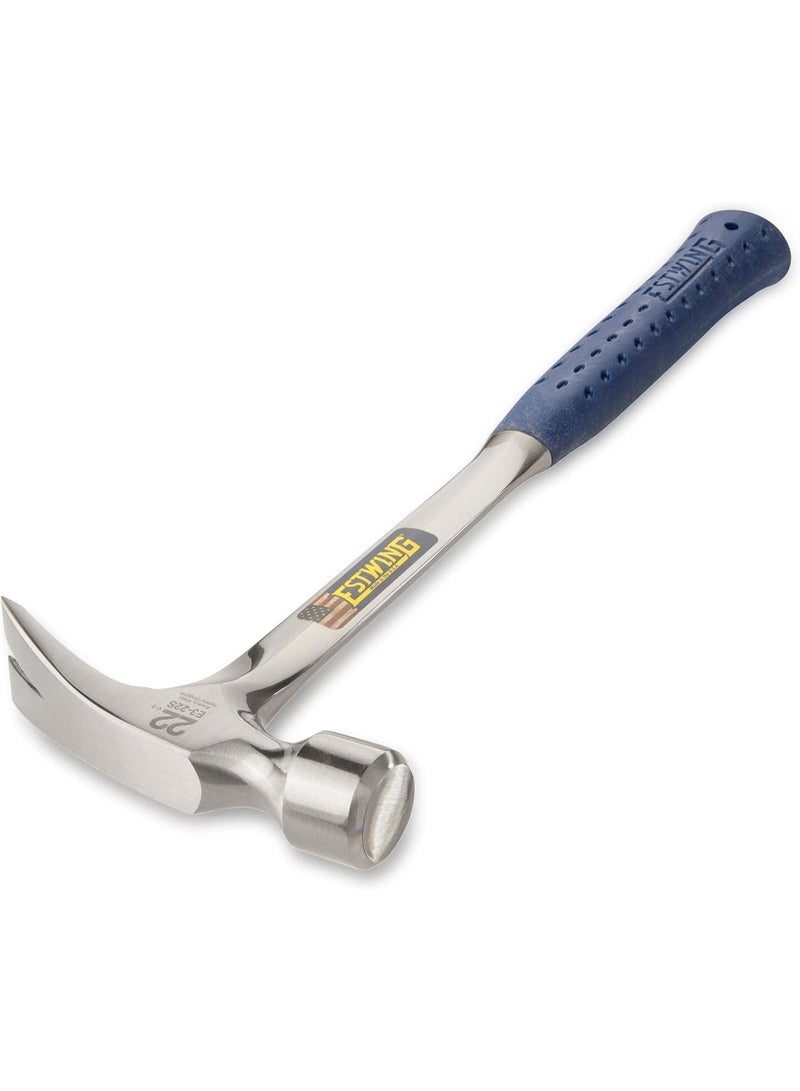 Estwing ESTWING Framing Hammer - 22 oz Long Handle Straight Rip Claw with Smooth Face & Shock Reduction Grip - E3-22S  - Image 3