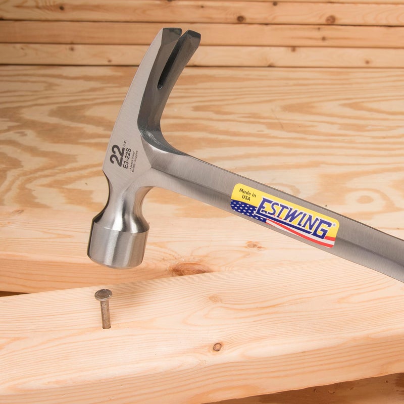 ESTWING Framing Hammer - 22 oz Long Handle Straight Rip Claw with Smooth Face & Shock Reduction Grip - E3-22S - Image 5