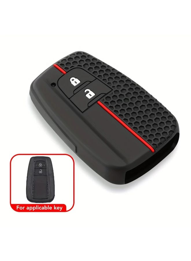 غطاء مفتاح سيليكون أسود لـ Toyota Corolla RAV4 Camry Prius 3 أزرار - Image 3